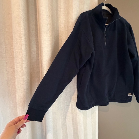 BERNE Men's Workwear Navy Pullover 1/4 Zip Sweat shirt, Size Large - Picture 16 of 16